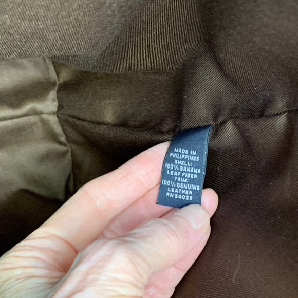 Banana Republic Metallic Gold Ombré Bamboo w/Leather Handles Maxi Tote Handbag - Picture 8 of 11